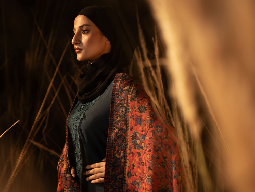 Kaani Pashmina Double-Sided Black