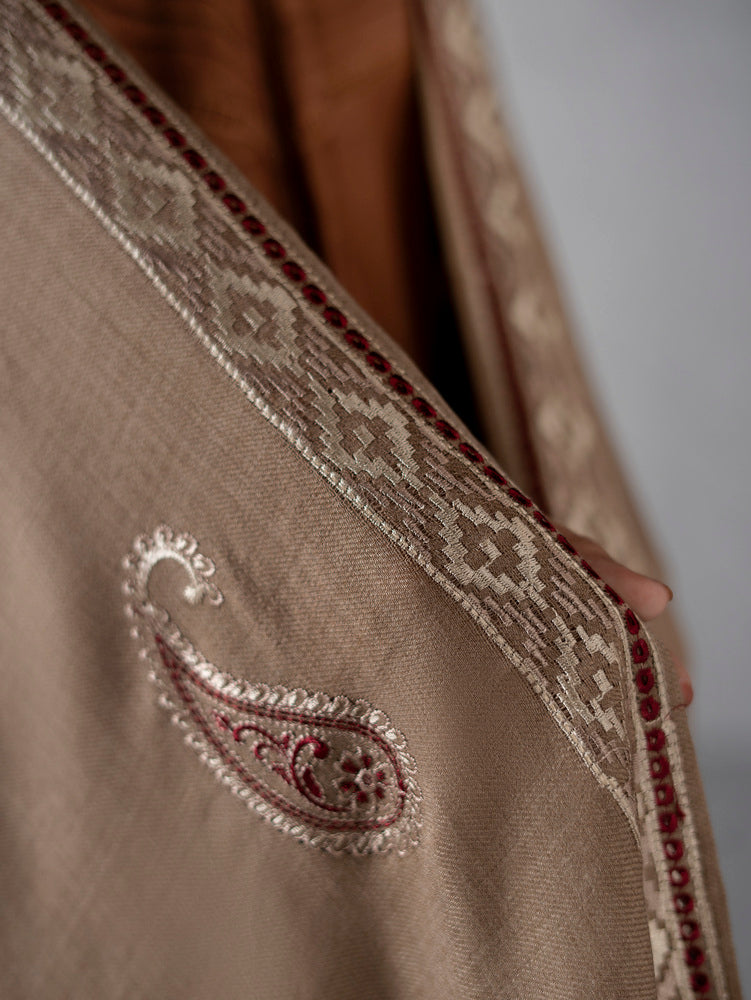 Contrast Kashmiri Shawl Light