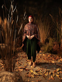 Multicolor Needlework Peacock Jaal Dark