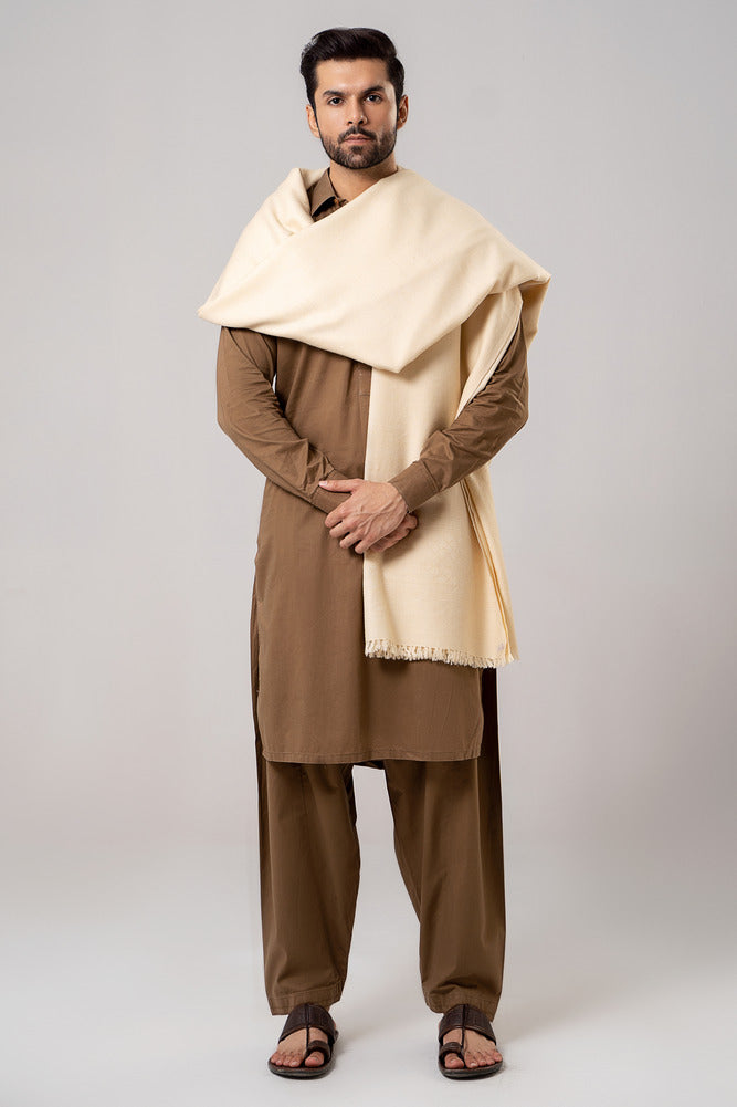 Self Border Kashmiri Shawl light