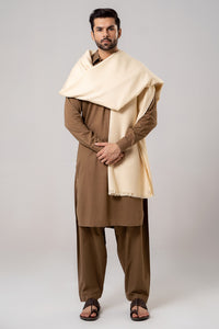 Self Border Kashmiri Shawl light
