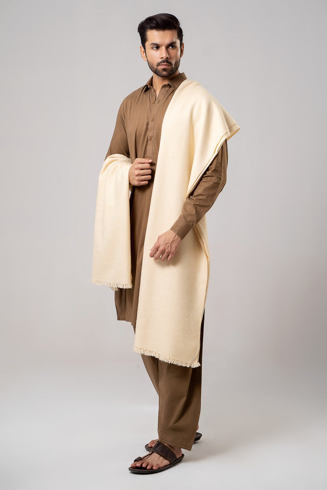 Self Border Kashmiri Shawl light