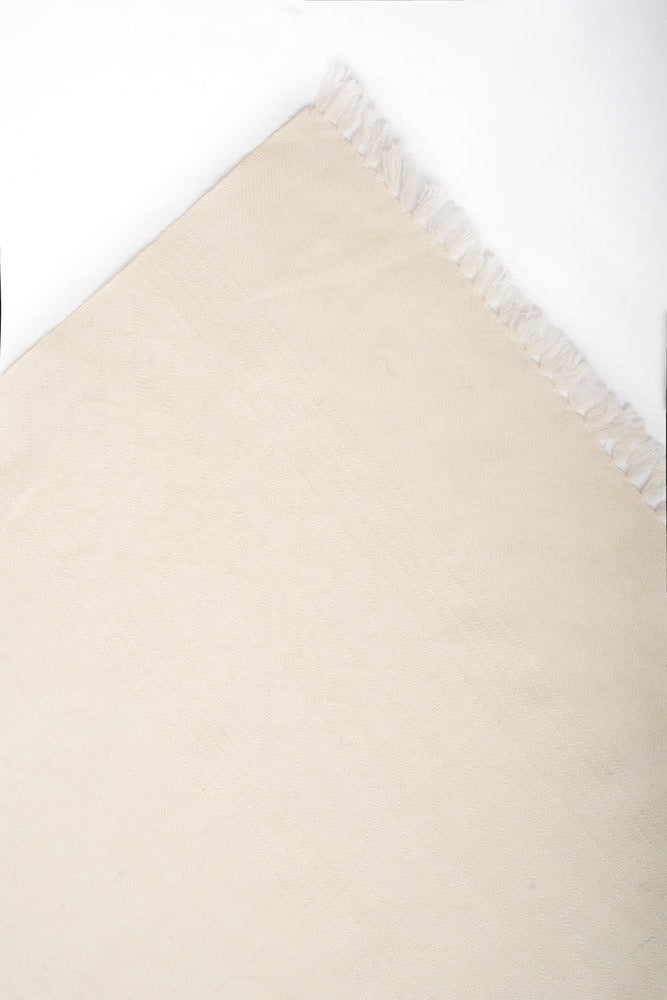 Self Border Kashmiri Shawl White