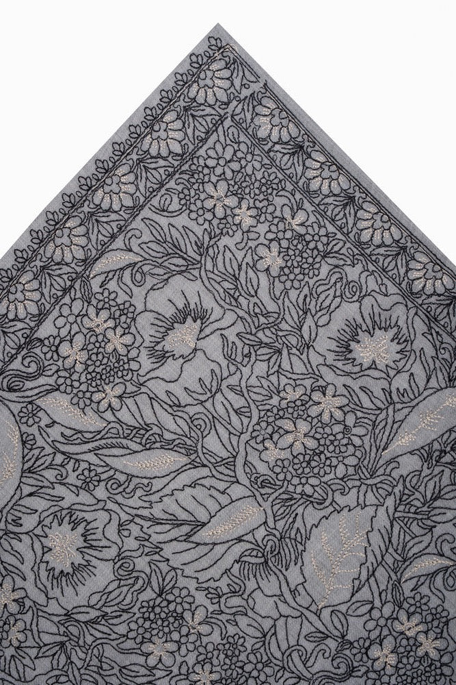 Kashmiri Floral Jaal Dark Grey