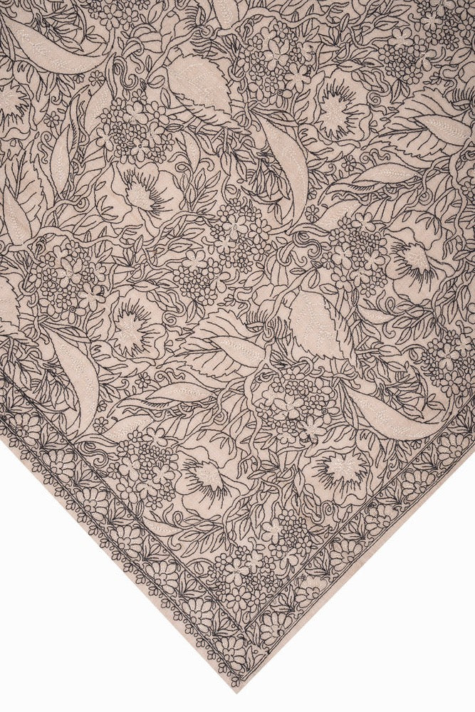 Kashmiri Floral Jaal Light Brown