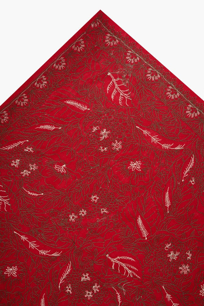 Kashmiri Floral Jaal Red