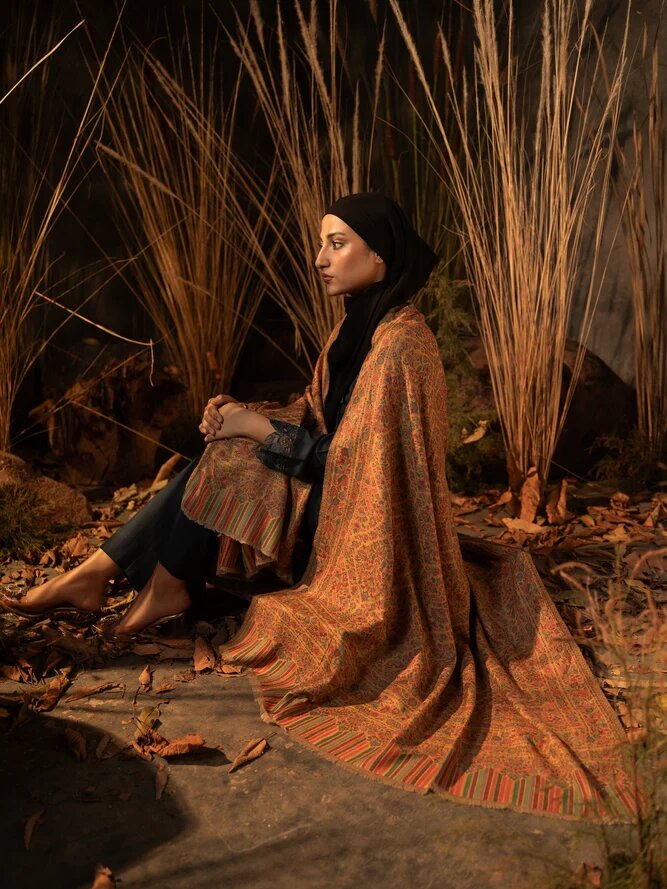 Kaani Pashmina Luxury Shawl Mustard