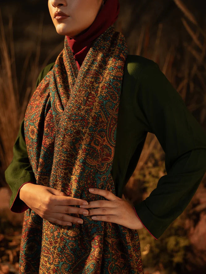 Kaani Pashmina Luxury Shawl Dark Base