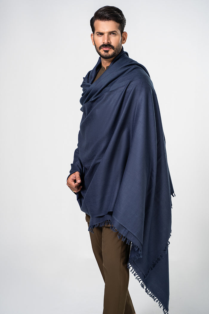 Dark Blue Bhimber Shawl For Men